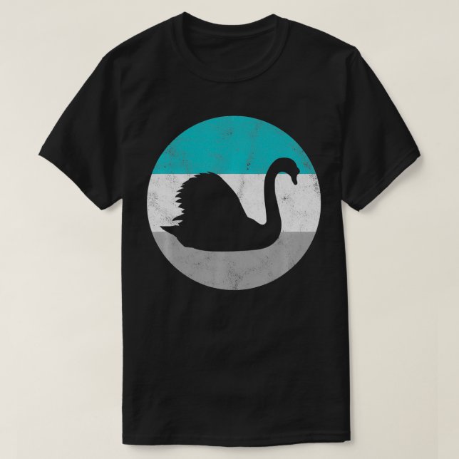 Swan Retro Bird Geschenk für Männer oder Jungen T-Shirt (Design vorne)