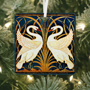 Swan, Rush und Iris, Ornament Aus Metall
