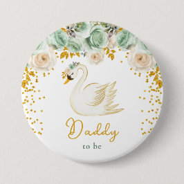 Swan Sage Green und Gold Rose Papa zu sein Button