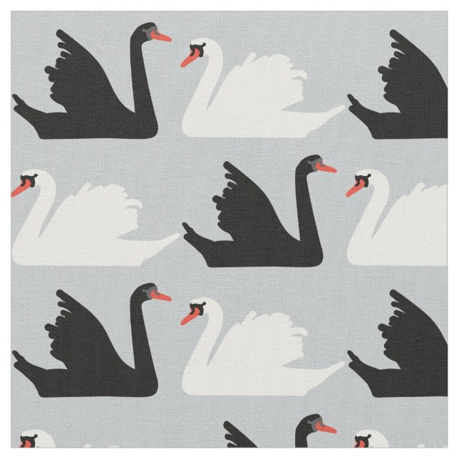 Swan Seeschwarzweiss-Schwan Gewebe Stoff (Nahaufnahme)