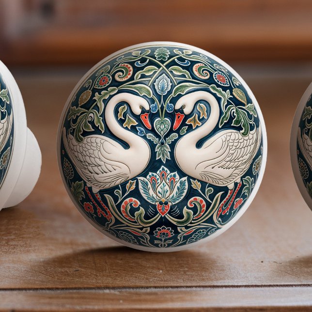 Swan Serenade Keramik Knoblauch Pull Keramikknauf (Von Creator hochgeladen)