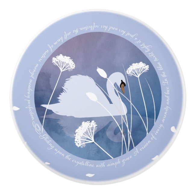 Swan Song Keramik Door Knob Keramikknauf (Vorderseite)