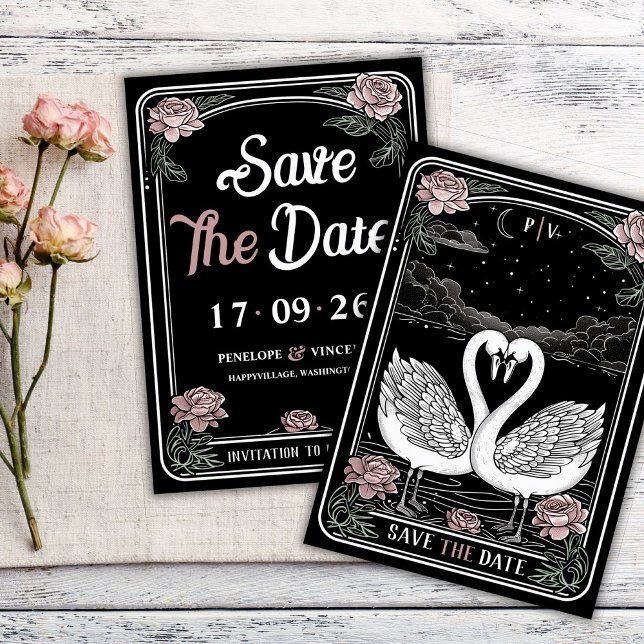 Swan Song Wedding Save the Date Einladung (Von Creator hochgeladen)