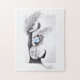Swan tanzende Frau Ballett Surreal zeichnend Kunst Puzzle