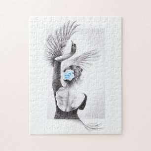 Swan tanzende Frau Ballett Surreal zeichnend Kunst Puzzle