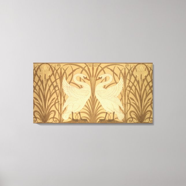 Swan Tapete Design Leinwanddruck (Vorderseite)