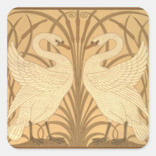 Swan Tapete Design Quadratischer Aufkleber