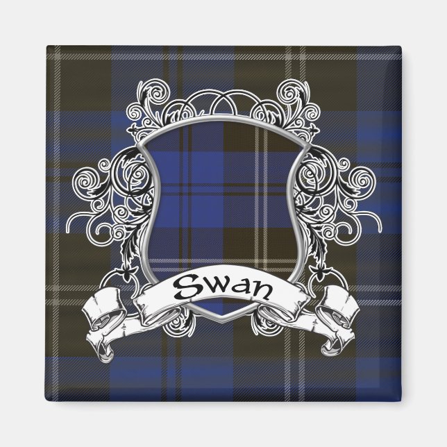 Swan Tartan Shield Magnet (Vorne)