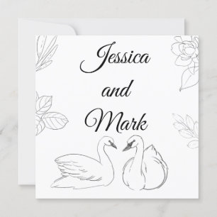 Swan Theme Wedding Enclosure Card Einladung