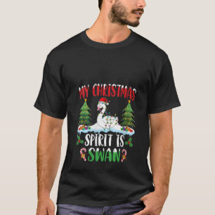 Swan Tragen Weihnachtsmannmütze Xmas Weihnachtsgei T-Shirt