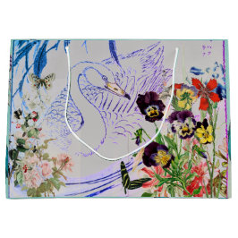 SWAN UND BLUME Geschenktasche Große Geschenktüte