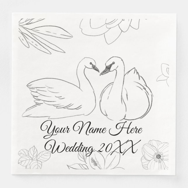 Swan und Botanisch Serviette (Vorderseite)