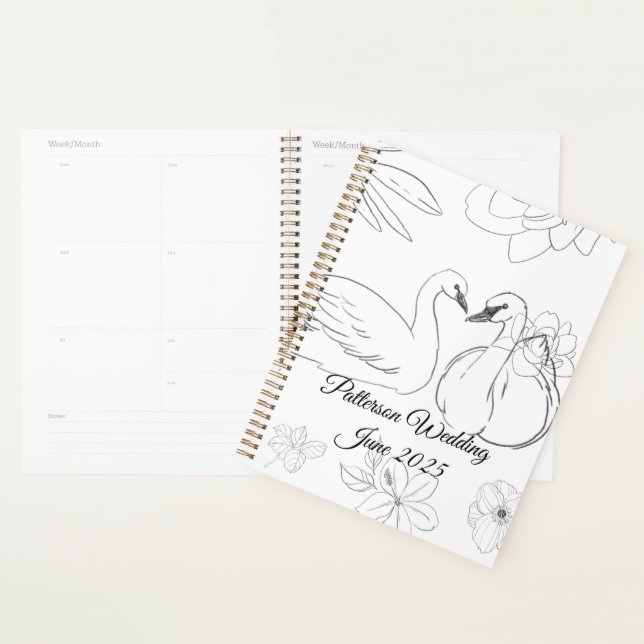 Swan und Botanischer Hochzeitsplaner Planer (Anzeige)