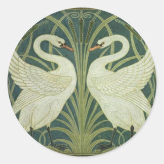 Swan und Rush Art Nouveau Sticker