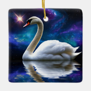 Swan und Star Keramikornament