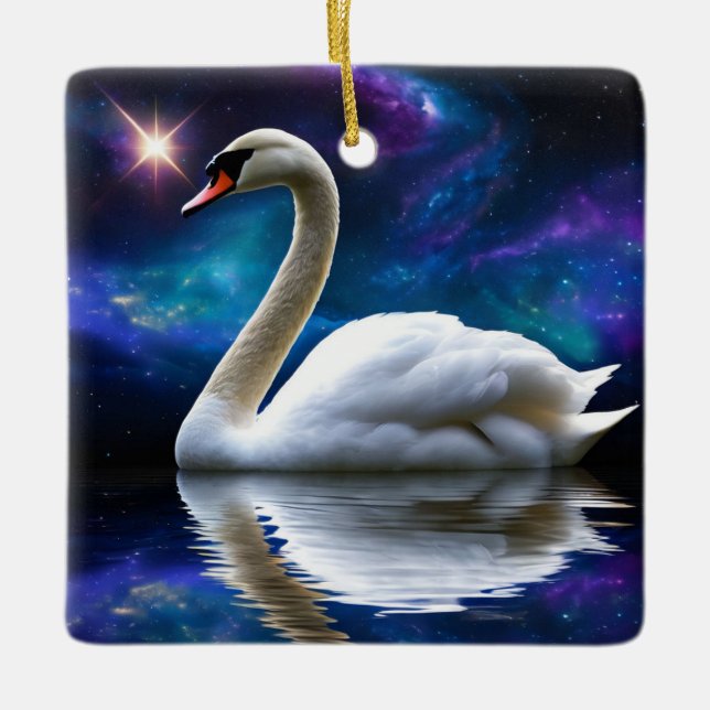 Swan und Star Keramikornament (Vorderseite)