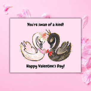 Swan Valentine's Day Foto Feiertagskarte