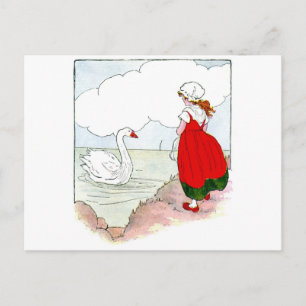Swan Vintag die echte Muttergoose Postkarte