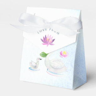 Swan Watercolor Babydusche Geschenkschachtel