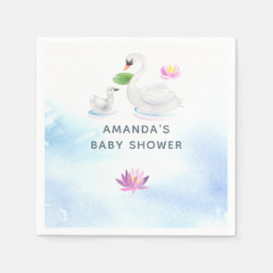 Swan Watercolor Babydusche Serviette