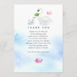 Swan Watercolor Babydusche Vielen Dank Dankeskarte