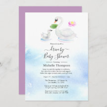 Swan Watercolor Drive by Bridal oder Babydusche