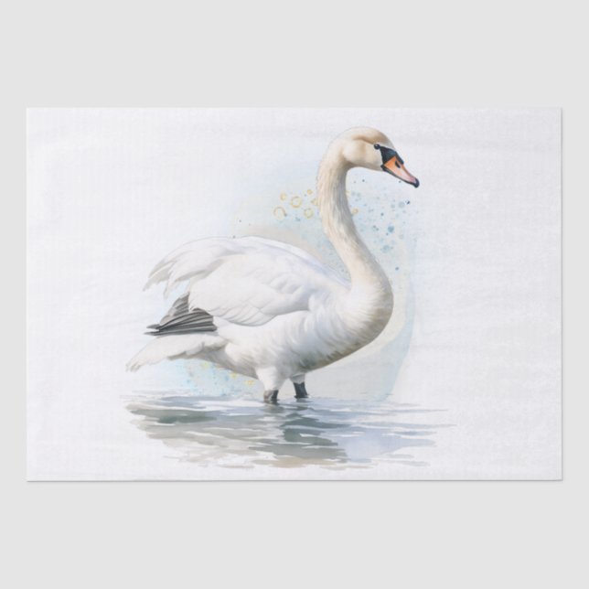 Swan Watercolor Seidenpapier (Vorderseite)