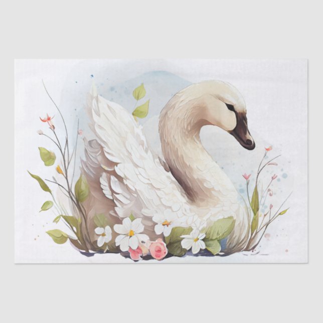 Swan Watercolor Seidenpapier (Vorderseite)