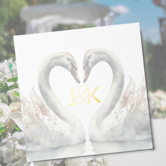 Swan Wedding Foil Gästebuch (Swan Wedding Foil Guest Book)