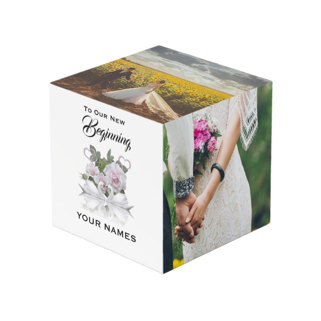 Swan Wedding Foto Cube Würfel (Vorderseite Schrägansicht)