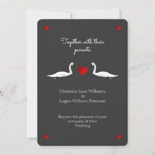 Swan Wedding mit Grau Einladung
