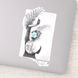 Swan Woman Dancer Elegante Ballet Surreal Art Aufkleber