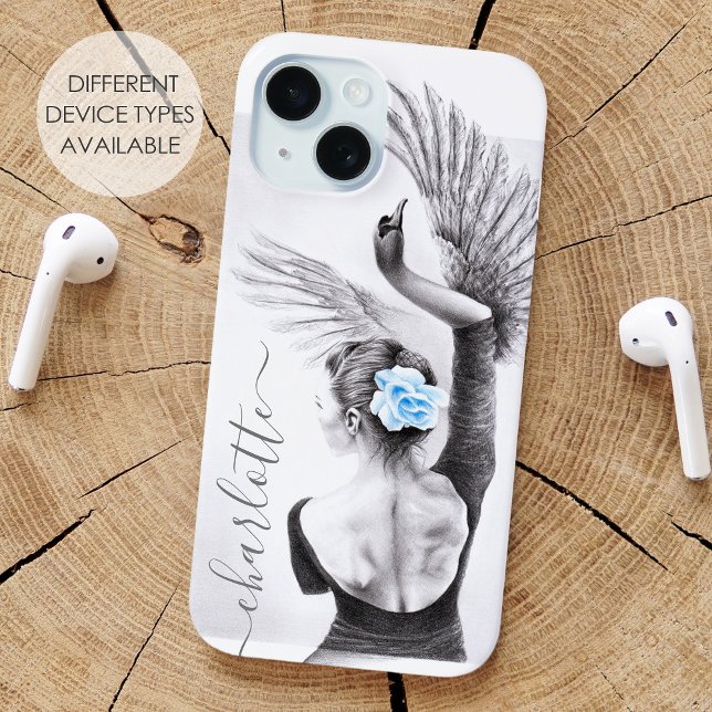 Swan Woman Dancer Elegantes Ballet Surreale Kunstg Case-Mate iPhone Hülle (Von Creator hochgeladen)