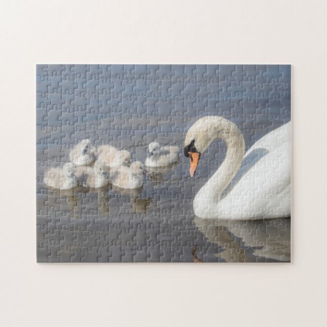Swan & Young Cygnets Puzzle (Horizontal)