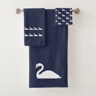 Swane BathOcean Blue & White Handtuch Set