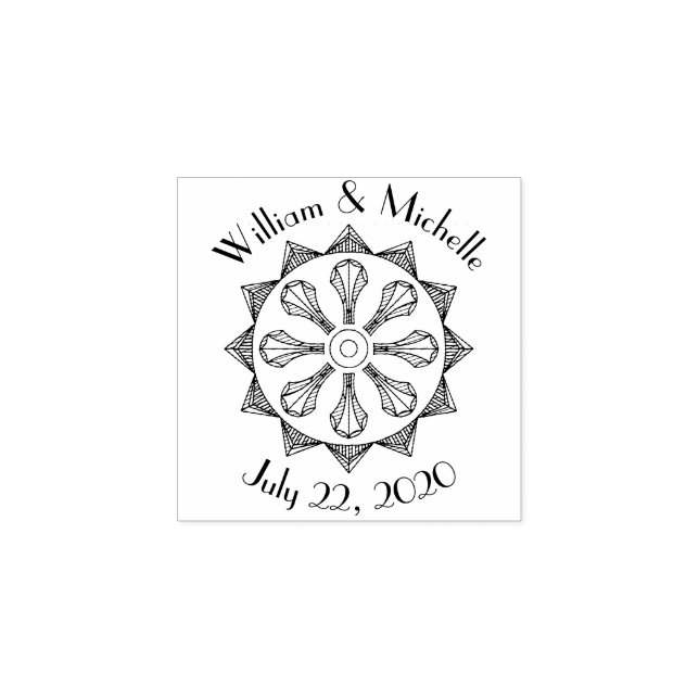 Swanky Art Deco Briefmarke Gummistempel (Prägung)