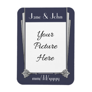 Swanky Art Deco in Blue Rett-the-Date Magnet