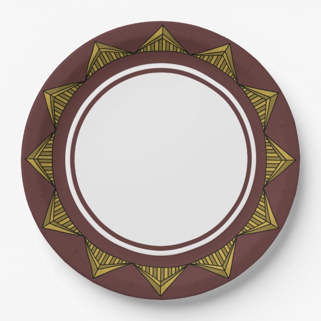 Swanky Art Deco in Red Paper Plate Pappteller (Vorderseite)