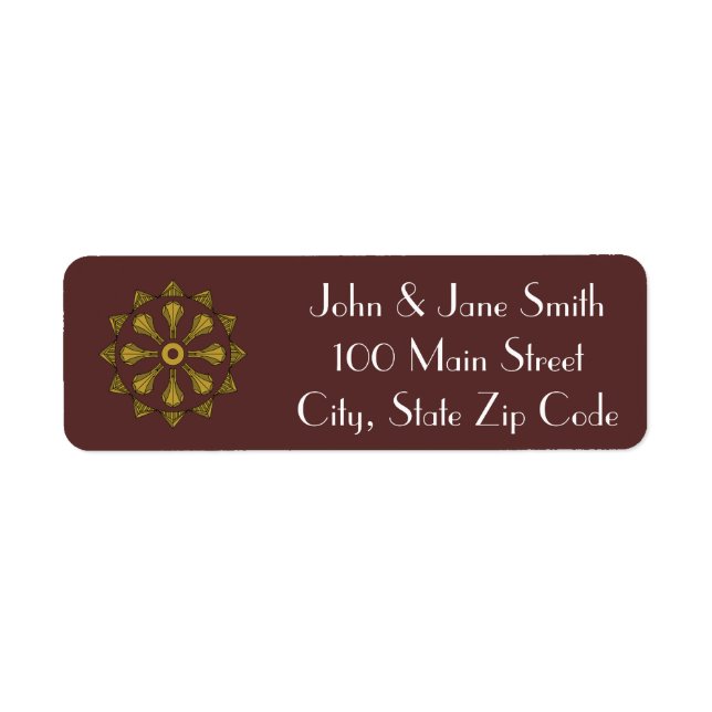 Swanky Art Deco in Red Return Address Label (Vorne)
