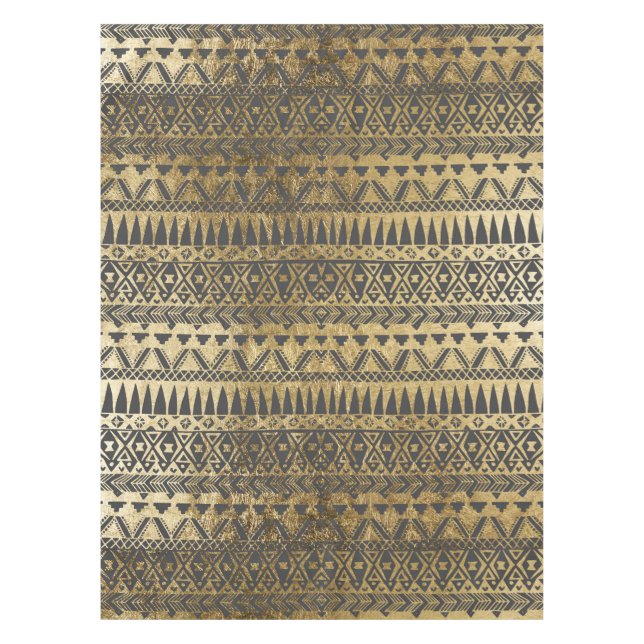 Swanky Imitat-Gold und schwarze Handgezeichneter Tischdecke (Vorderseite)