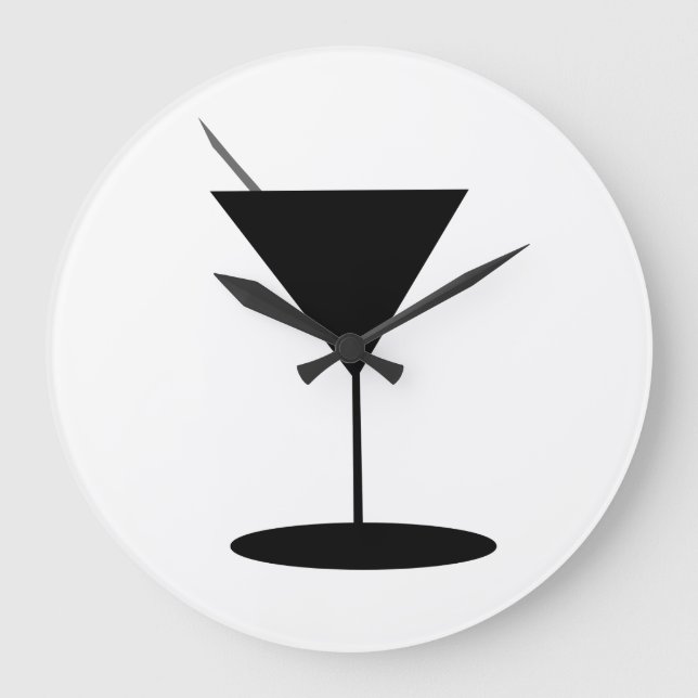 Swanky Martini Glass Große Wanduhr (Vorderseite)