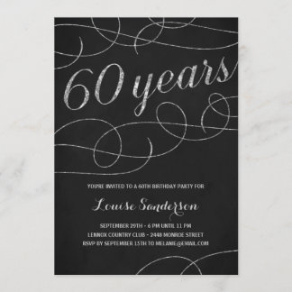 Swanky Silver 60. Geburtstagsparty Einladung