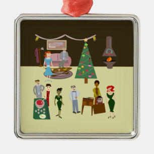 Swanky Vintager Cartoon Silbernes Ornament