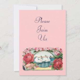 Swans and Rose Custom Bridal Shower Einladungen