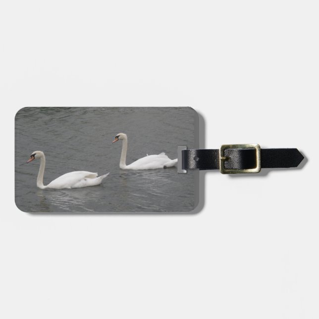 Swans auf dem Custom Luggage Tag Gepäckanhänger (Vorderseite horizontal)