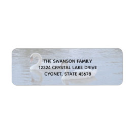 Swans auf dem Rücksendesiegel für den See