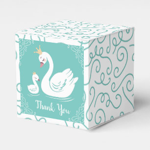 Swans Baby Showbird mit Crown Theme Aquamarin Geschenkschachtel
