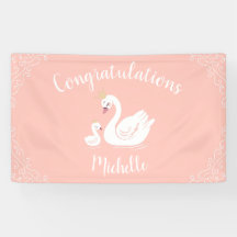 Swans Baby Showbird mit Crown Theme Peach