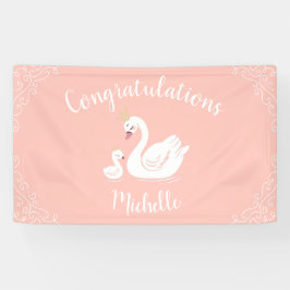 Swans Baby Showbird mit Crown Theme Peach Banner