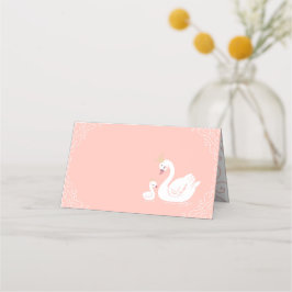 Swans Baby Showbird mit Crown Theme Peach Platzkarte